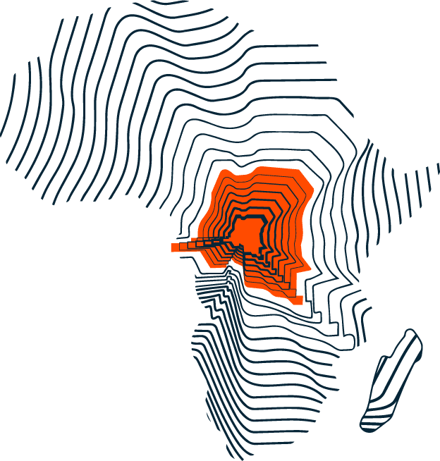 Africa map with contour lines